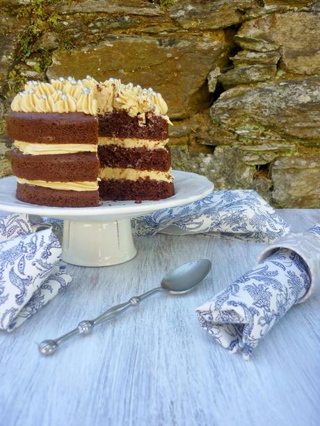 Tarta de chocolate y dulce de leche