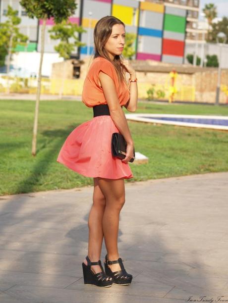 Outfit: Orange and coral