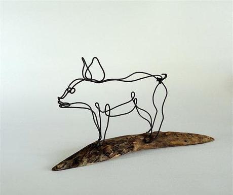 Pig Wire Sculpture