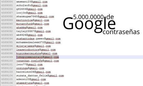 Lista con 5000000 de cuentas Google