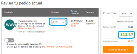 comprar dominio barato en GoDaddy