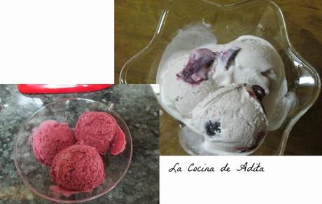 SURTIDO DE HELADOS, CON PIÑA CARAMELIZADA Y BIZCOCHO ESPONJA