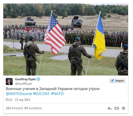Miente embajador de EE.UU. en Kiev al publicar fotos falsas de maniobras en Ucrania
