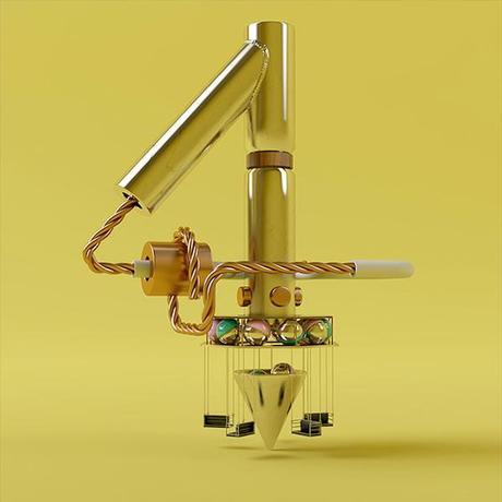 Tipografía de números en 3D