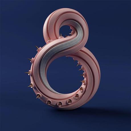 Tipografía de números en 3D