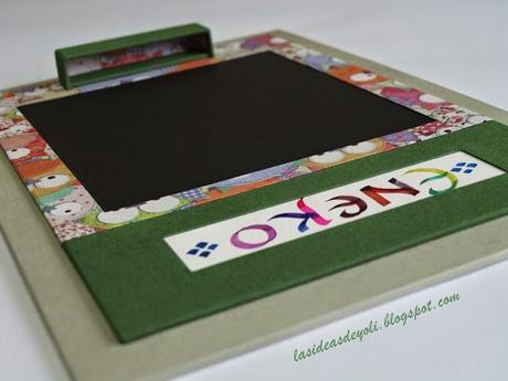 Pizarra en cartonnage para Eneko.