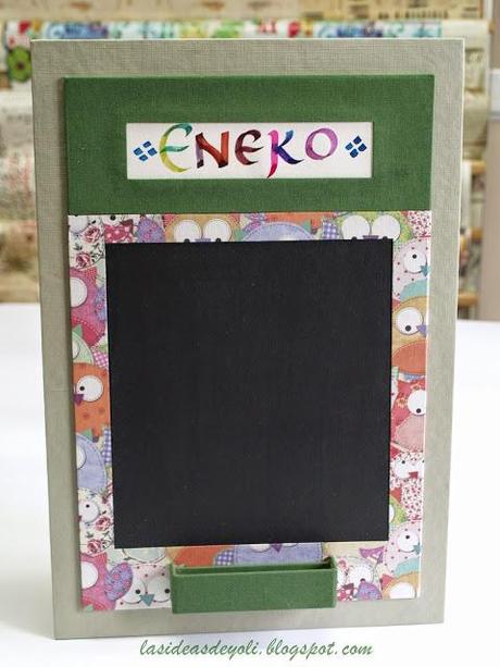 Pizarra en cartonnage para Eneko.