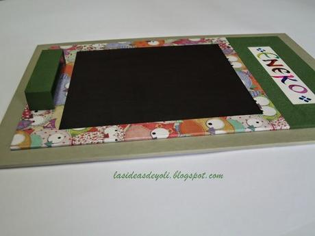 Pizarra en cartonnage para Eneko.