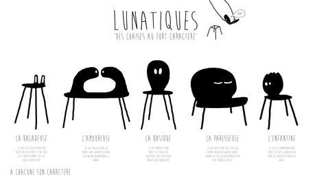 Lunatiques, una familia de sillas muy divertidas