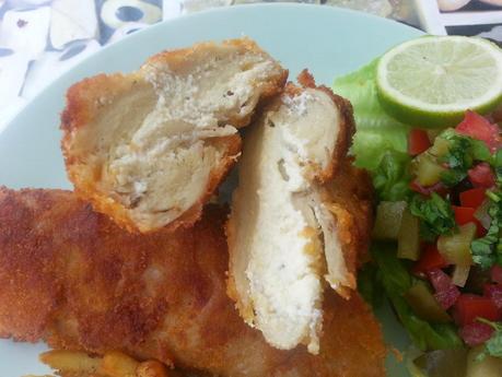 Flamenquines de filete vegano Vegesan y crema de tofu