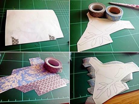 Postales con washi y fabric tape