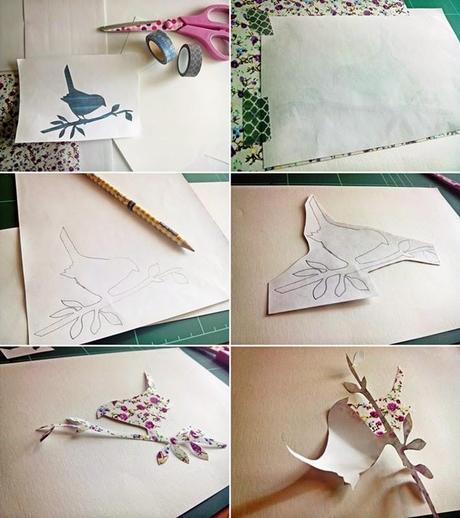 Postales con washi y fabric tape