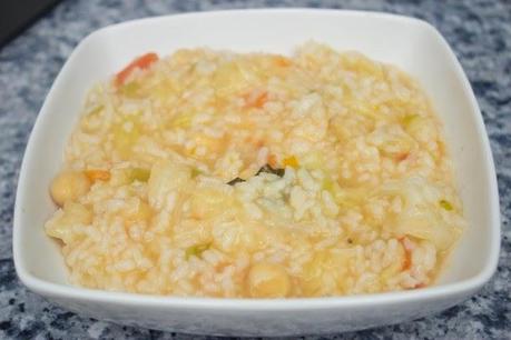 arroz con verduras y caldo de marisco en olla express