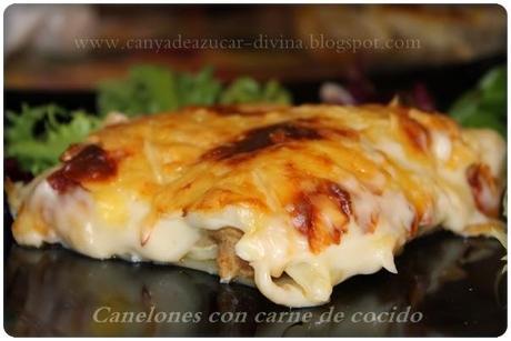 Canelones con carne de cocido en thermomix