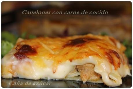 Canelones con carne de cocido en thermomix