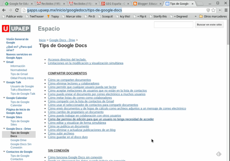 Ayuda sobre las herramientas de Google: Gran sitio para docentes