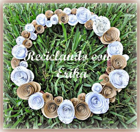 Corona de rosas  de papel