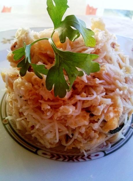 Revuelto de Noodles con Bacalao