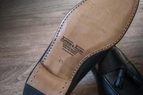 Review mocasines Tassel con cosido Blake en calf azul de Asthon & Allen.