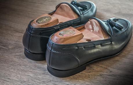 Review mocasines Tassel con cosido Blake en calf azul de Asthon & Allen.