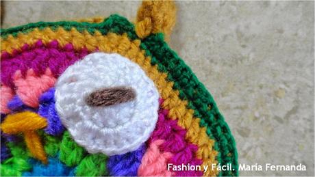 Cartera de buho tejida a crochet o ganchillo (Crocheted owl purse)