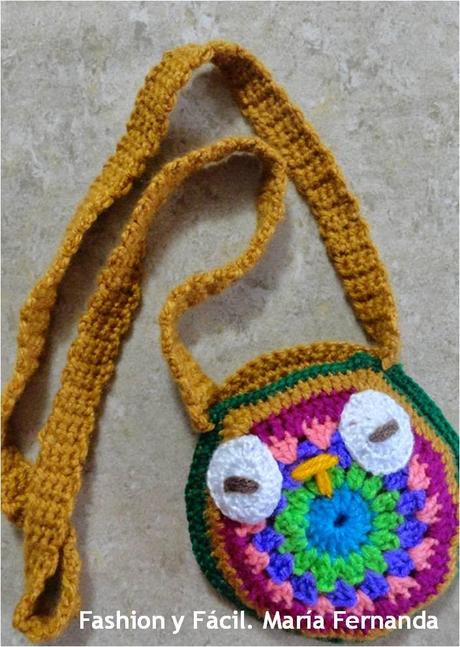 Cartera de buho tejida a crochet o ganchillo (Crocheted owl purse)