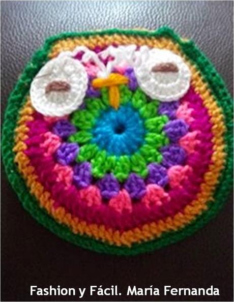 Cartera de buho tejida a crochet o ganchillo (Crocheted owl purse)