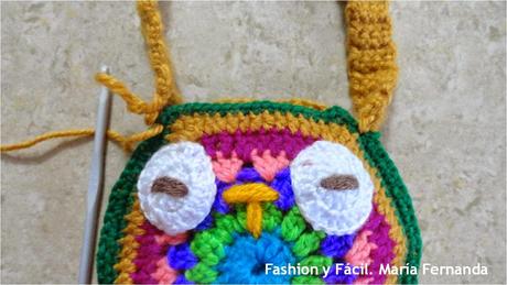Cartera de buho tejida a crochet o ganchillo (Crocheted owl purse)