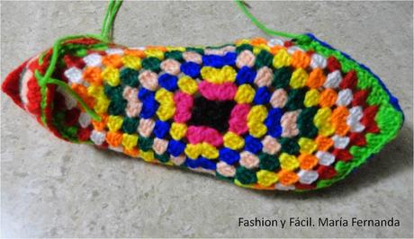 Tutorial de ganchillo para hacer slippers de punto afgano o grany squares (Step by step tutprial to make slippers with granny squares)