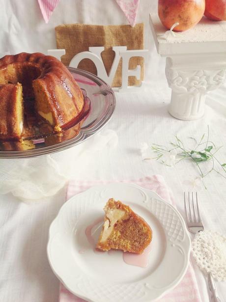 PUMPKIN CREAM CHEESE BUNDT CAKE AND POMEGRANATE SYRUP - #BUNDTBAKERS