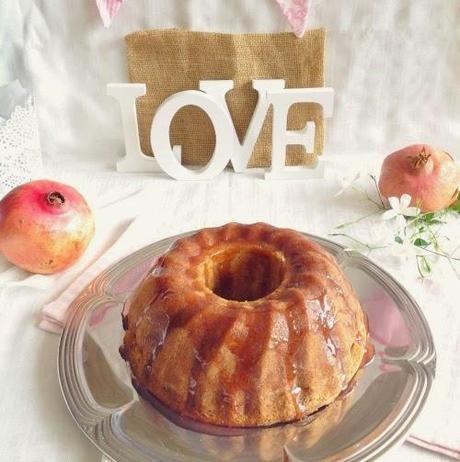 PUMPKIN CREAM CHEESE BUNDT CAKE AND POMEGRANATE SYRUP - #BUNDTBAKERS