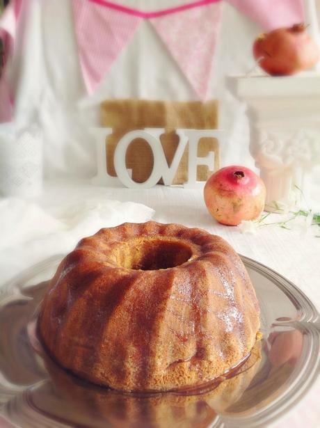 PUMPKIN CREAM CHEESE BUNDT CAKE AND POMEGRANATE SYRUP - #BUNDTBAKERS