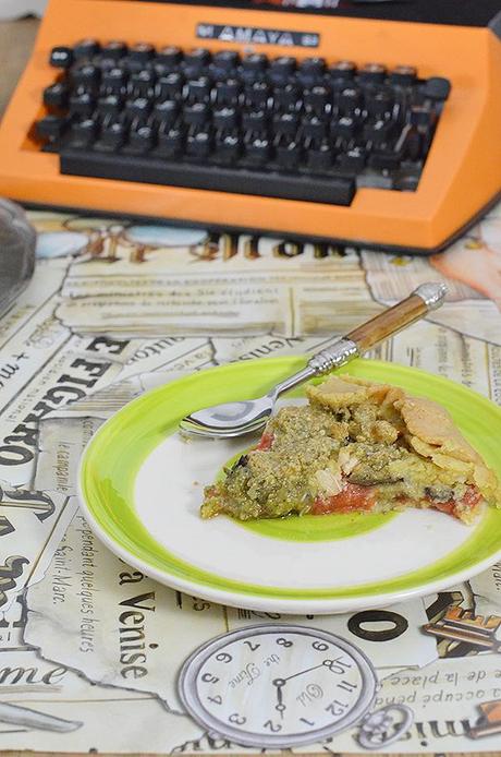 Galette de verduras y pollo con almendras a la hierbabuena