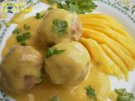 ALBONDIGAS DE TERNERA Y FRUTOS SECOS EN SALSA DE MANGO