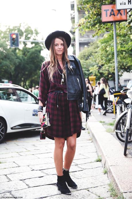 New_York_Fashion_Week_Spring_Summer_15-NYFW-Street_Style-Carlotta_Oddi-Tartan_Dress-Hat-