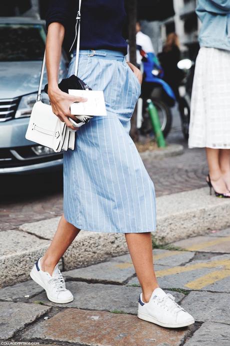 New_York_Fashion_Week_Spring_Summer_15-NYFW-Street_Style-Striped_Skirt-Adidas_Stan_Smith-1