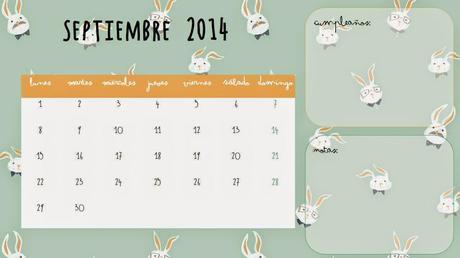 Calendario mes de septiembre