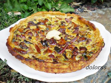 Quiche de setas con aroma de trufa negra (ceps, rossinyols, rovellons)