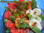 Ensalada melocotón tomate