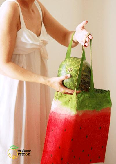 Diy.....bolsa con estampado de sandía