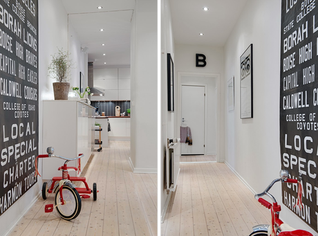 Espacioso apartamento nórdico en blanco y negro