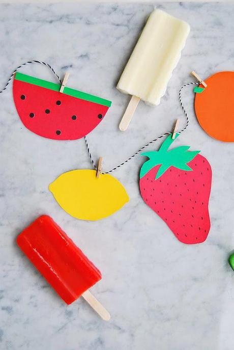 Guirnaldas con frutas = Decoración para el #verano
