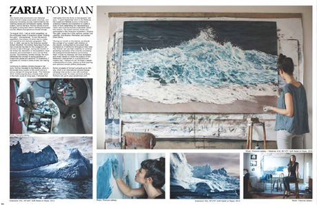 Zaria Forman pinturas realistas mar océano agua acuatico arte marinero mediterraneo
