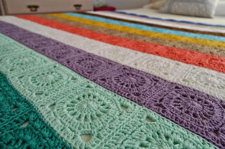 Manta de ganchillo, 12 colores.