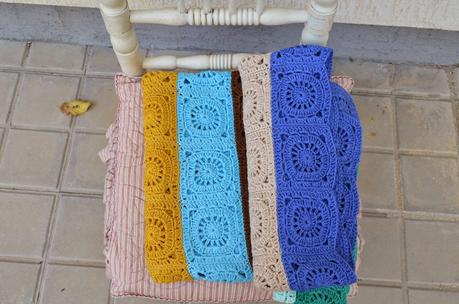 Manta de ganchillo, 12 colores.