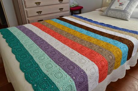 Manta de ganchillo, 12 colores.