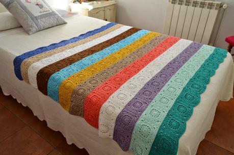 Manta de ganchillo, 12 colores.