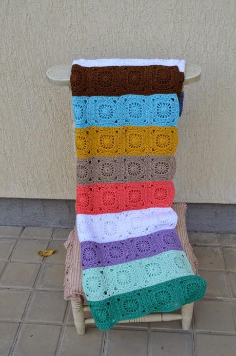 Manta de ganchillo, 12 colores.