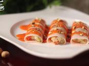 Canelones pavo rellenos bacalao confitado pistachos salsa piquillos