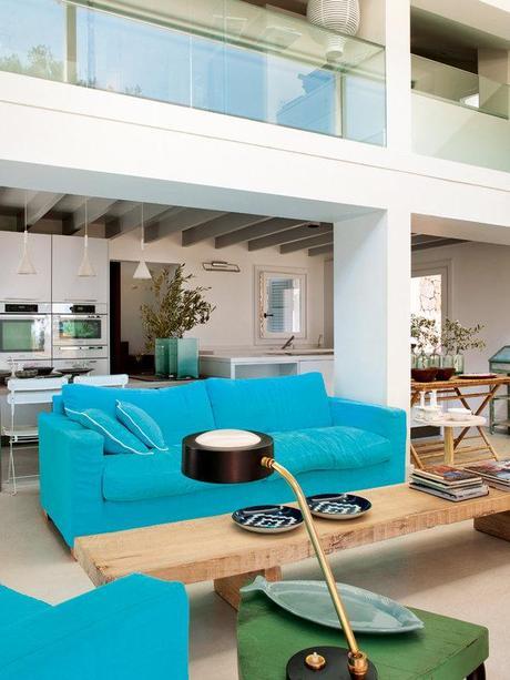 Los sofás turquesas